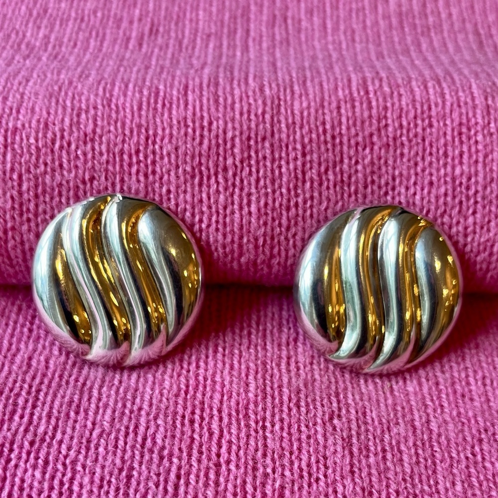 Fortunoff 925 Sterling Silver  Disc  Earrings - Picture 16 of 16